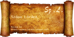 Szépe Lóránt névjegykártya